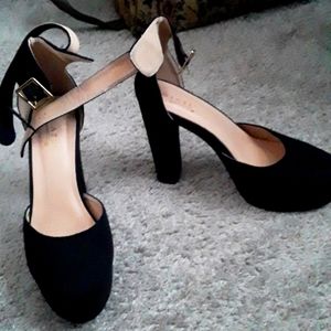 Black ankle strap heels
